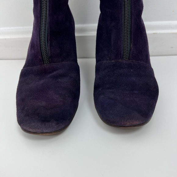 JERRY EDOUARD Vintage Purple Suede Butterfly Embroidered Zip GoGo Boots Sz 5.5 - Picture 5 of 16